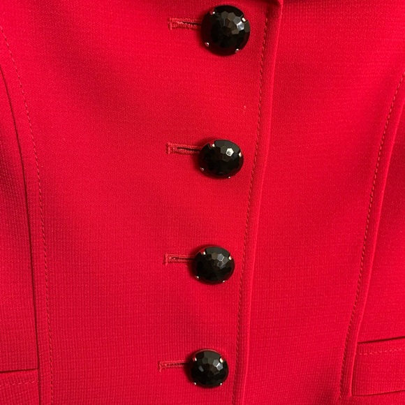 Tahari Red Vintage Retro Business Blazer Jacket - Picture 4 of 11